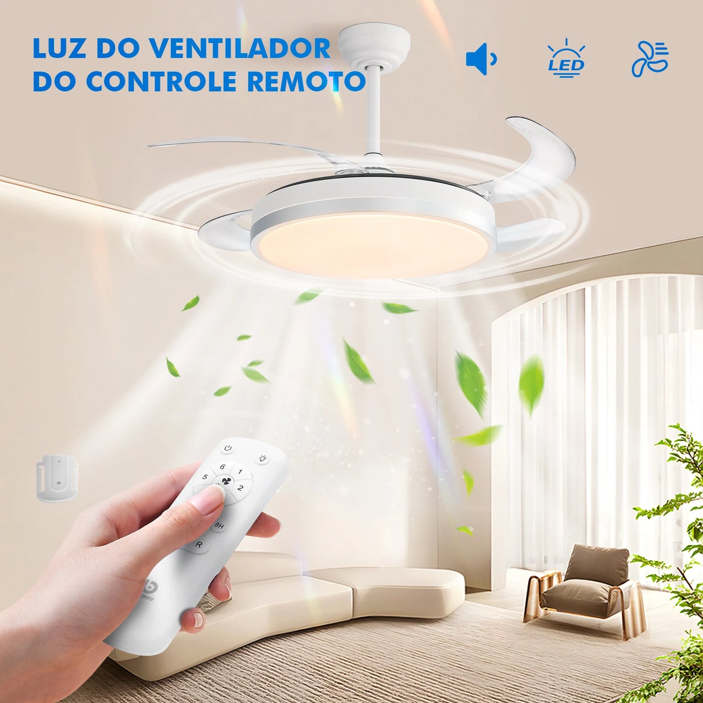 Ventilador de teto com luz