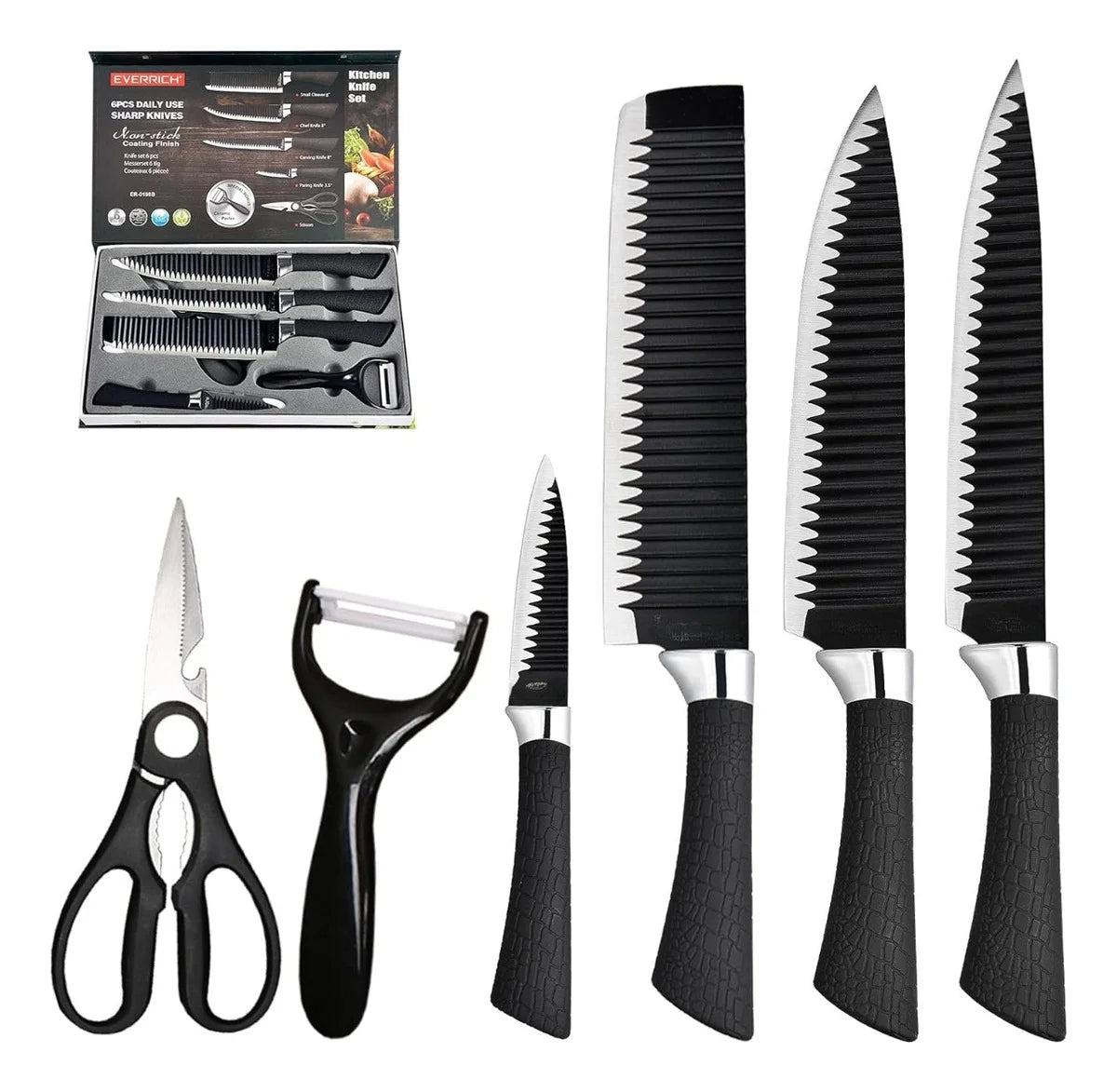 Full Kit Professional Kitchen Knives-Premium Set-High Quality Knives for Preparation and Cutting