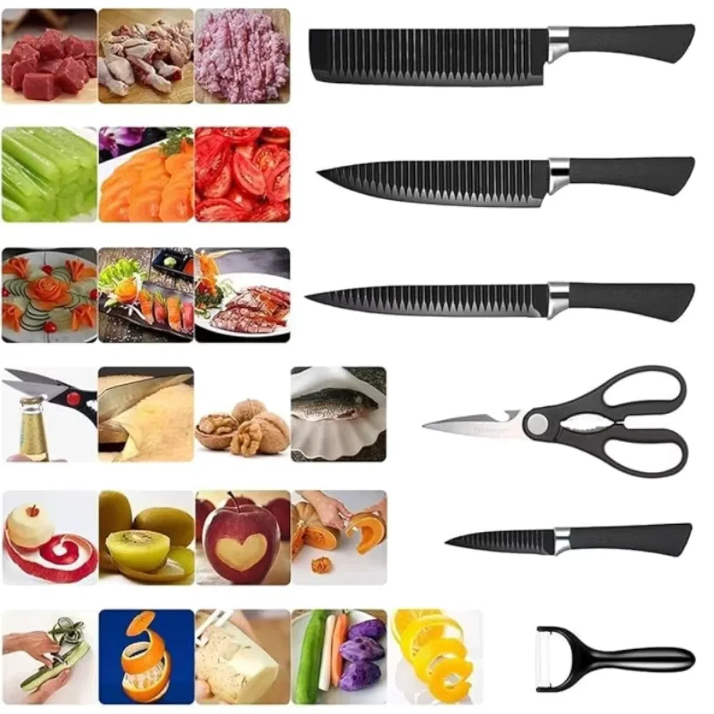 Full Kit Professional Kitchen Knives-Premium Set-High Quality Knives for Preparation and Cutting