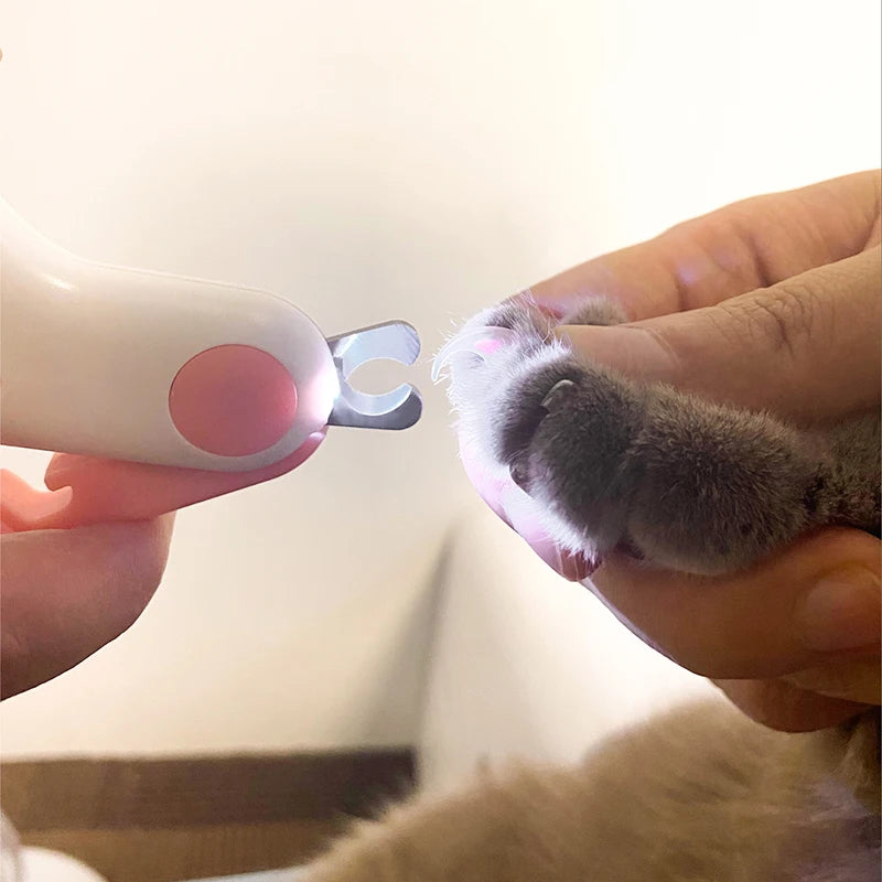 LED Light Cat Dog Nail Clipper Cutter Professional Pet Claw Trimmer with Safety Lock Puppy Kitten Animals Care Grooming Tool Kit