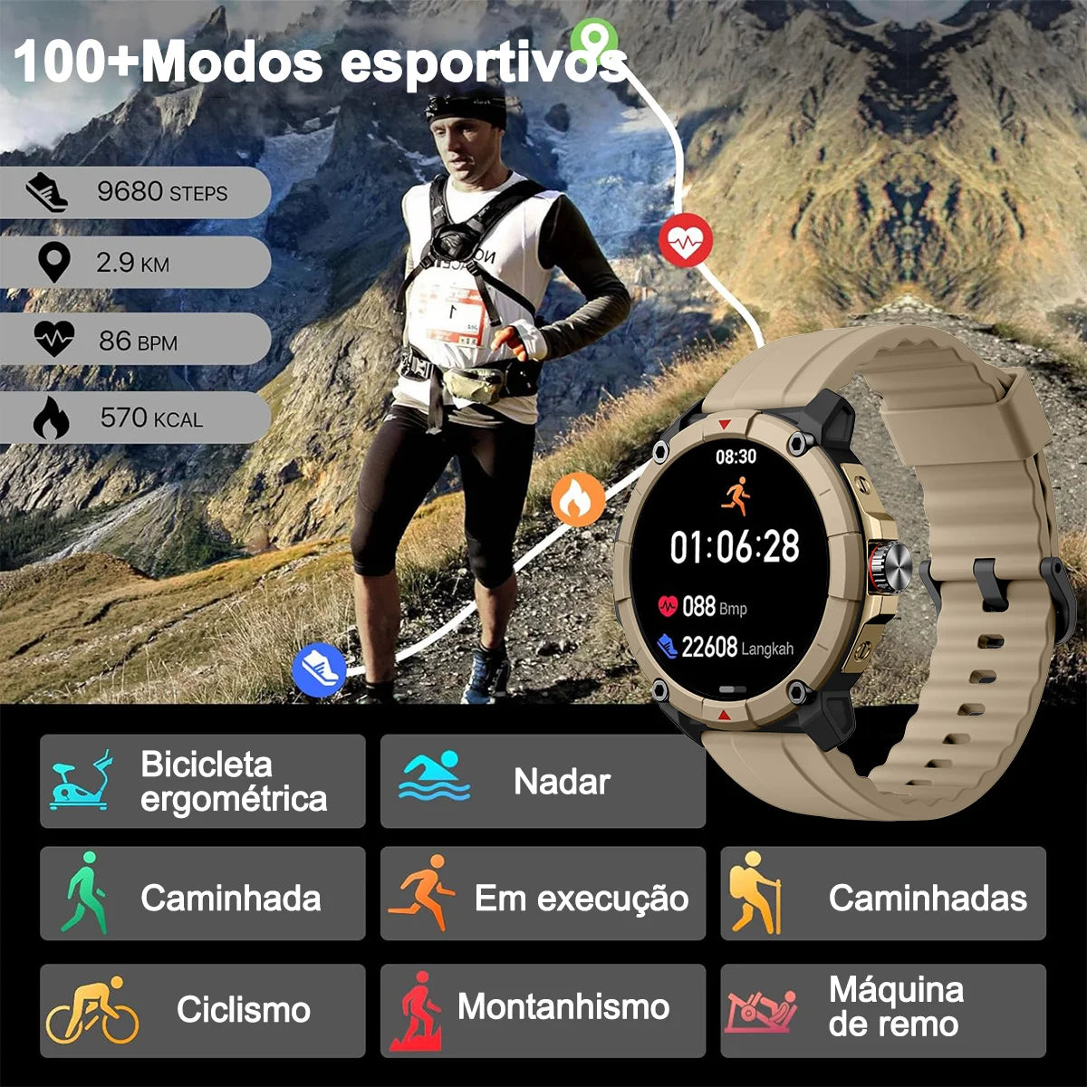 Smartwatch Relógio Masculino  Tela Ultra HD