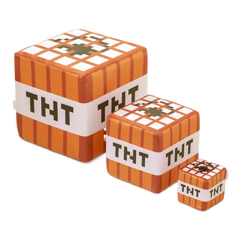 MineCraftion TNT Figure Stuffed Plush Doll Model Toys MineCraftion Cartoon Square Pillow Doll Steve Alex TNT Model For Gifts